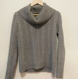 Gray cotton cable knit sweater